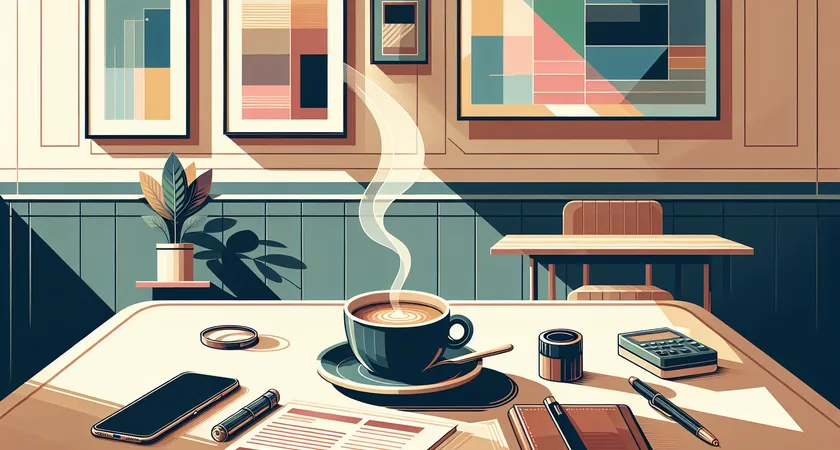 Un café sur un bureau