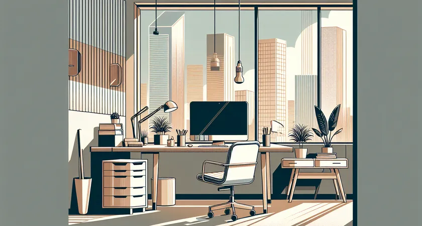 Un bureau moderne avec un ordinateur