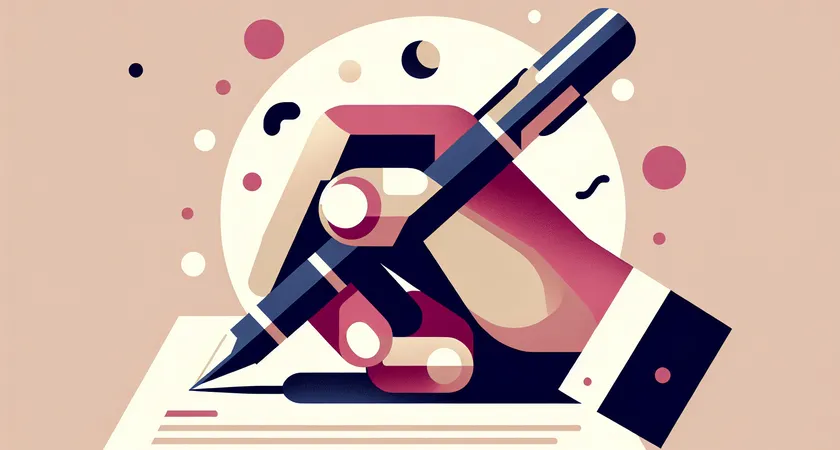 Une main tenant un stylo