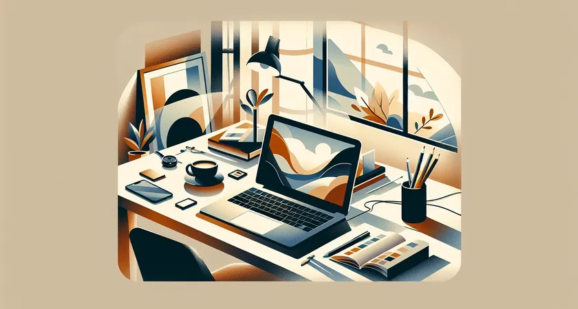 Un ordinateur portable sur un bureau