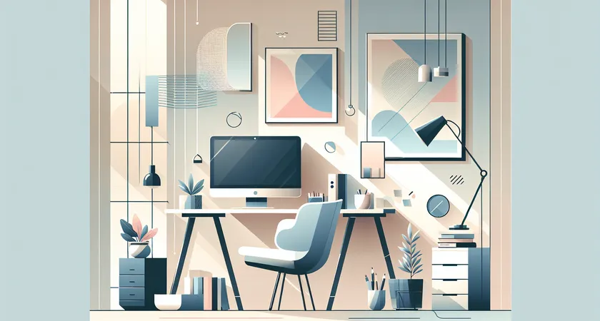 Un bureau moderne avec un ordinateur