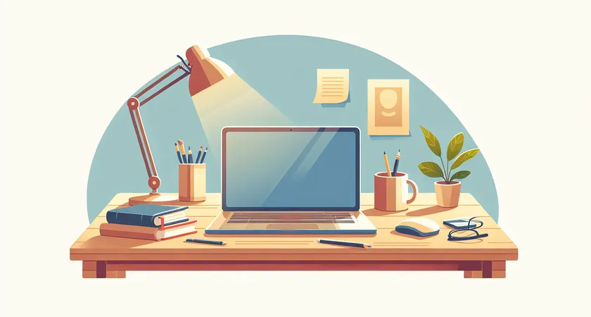 Un ordinateur portable sur un bureau