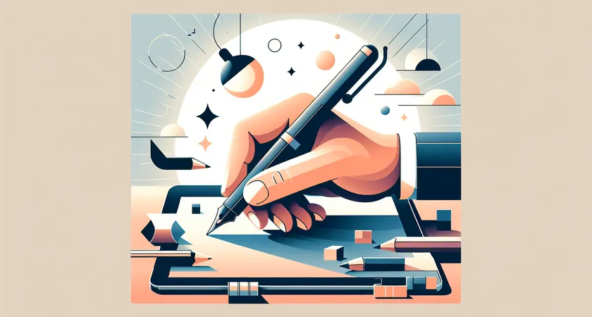 Une main tenant un stylo