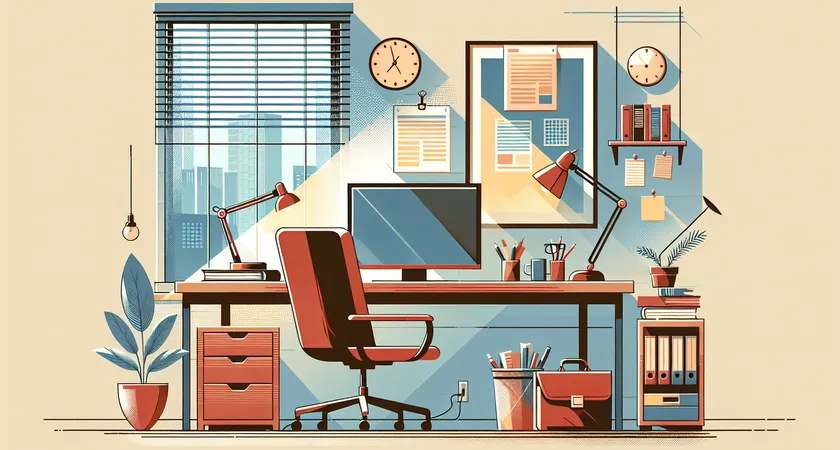 Un bureau moderne avec un ordinateur