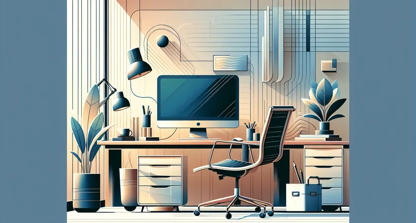 Un bureau moderne avec un ordinateur