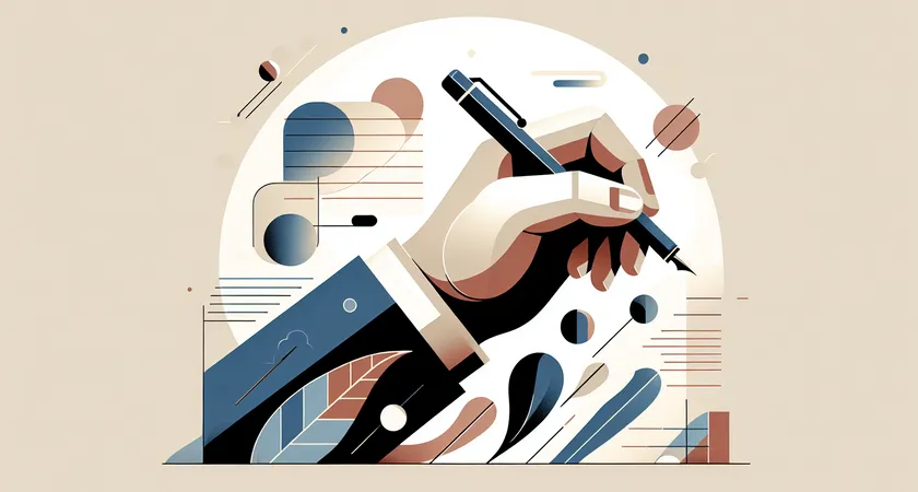 Une main tenant un stylo