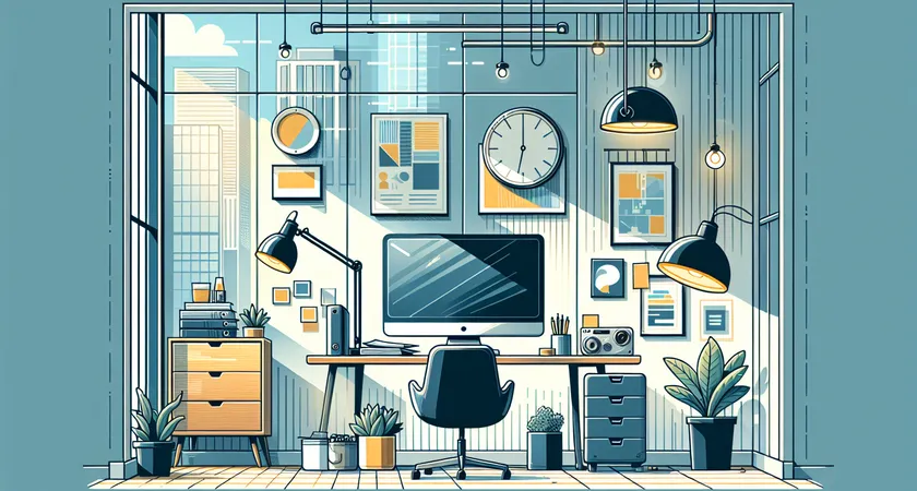 Un bureau moderne avec un ordinateur