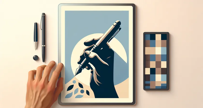 Une main tenant un stylo