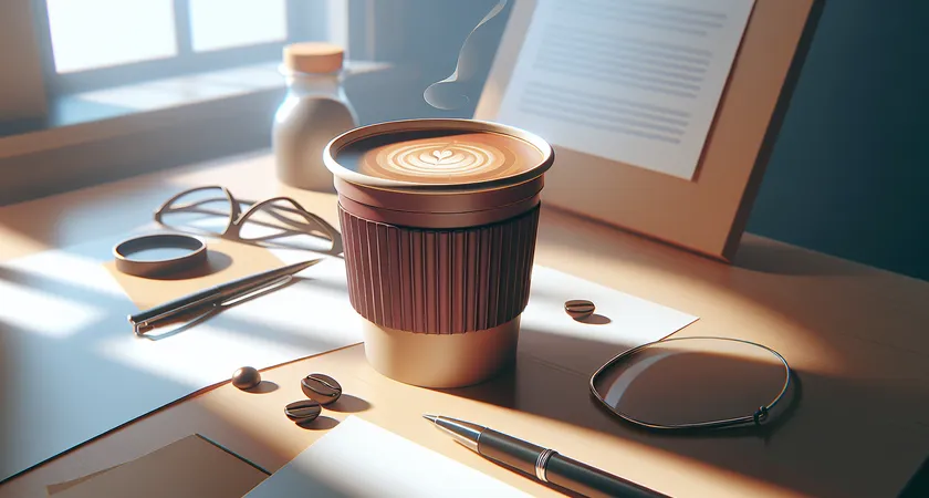 A coffee on a desk