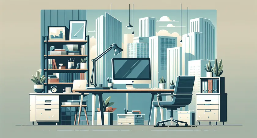 Un bureau moderne avec un ordinateur