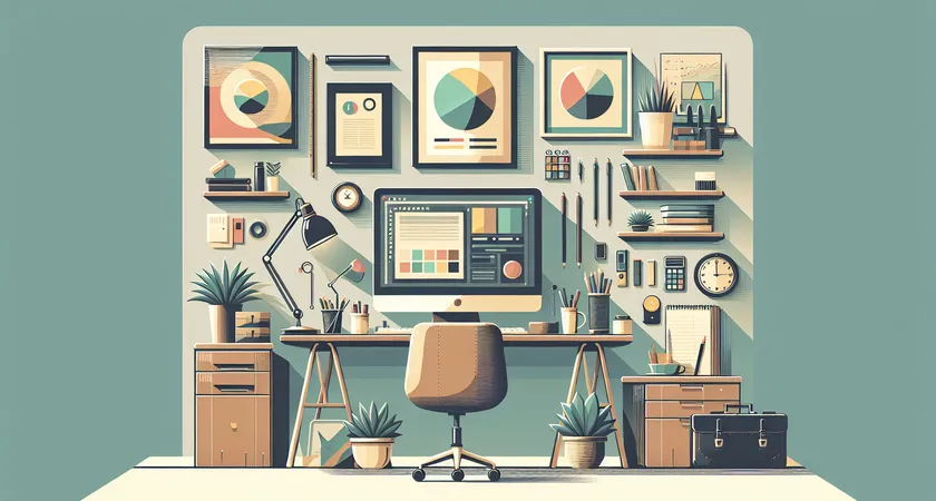 Un bureau moderne avec un ordinateur