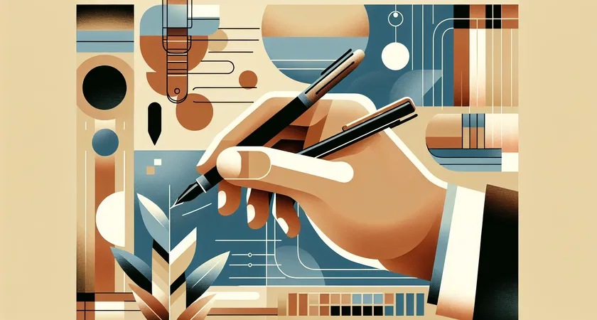 Une main tenant un stylo