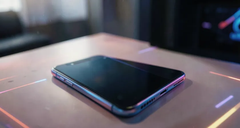 Un smartphone sur une table