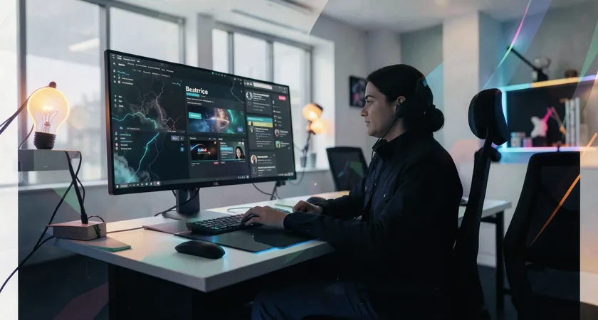 Un bureau moderne avec un ordinateur