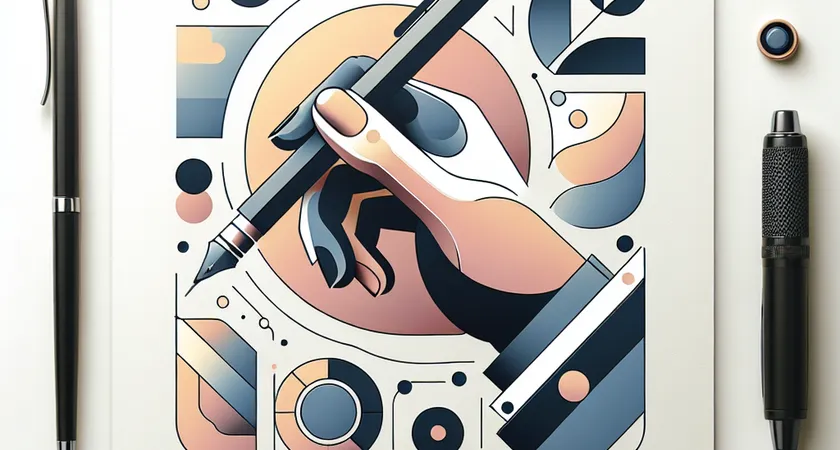 Une main tenant un stylo