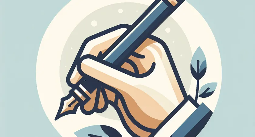 Une main tenant un stylo