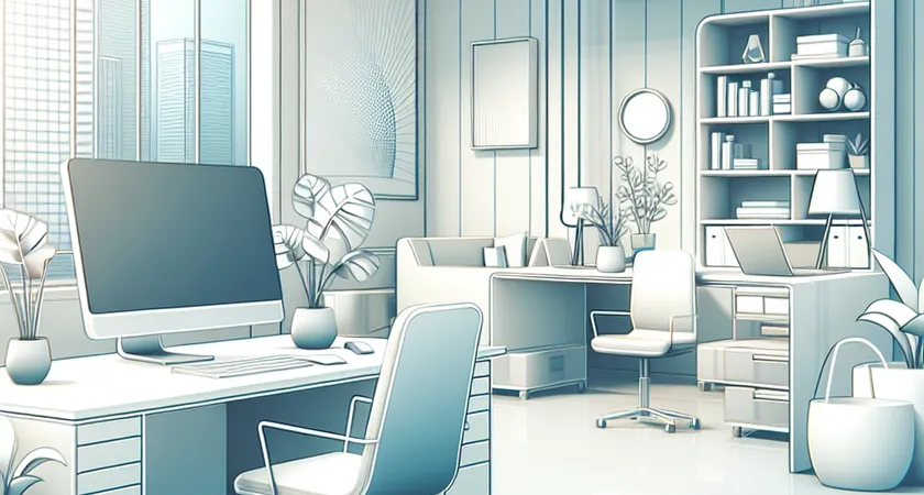 Un bureau moderne avec un ordinateur