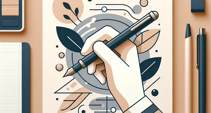 Une main tenant un stylo