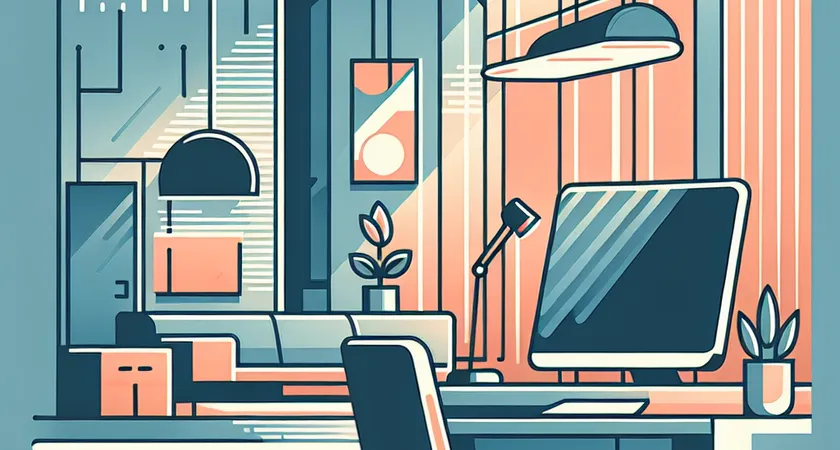 Un bureau moderne avec un ordinateur