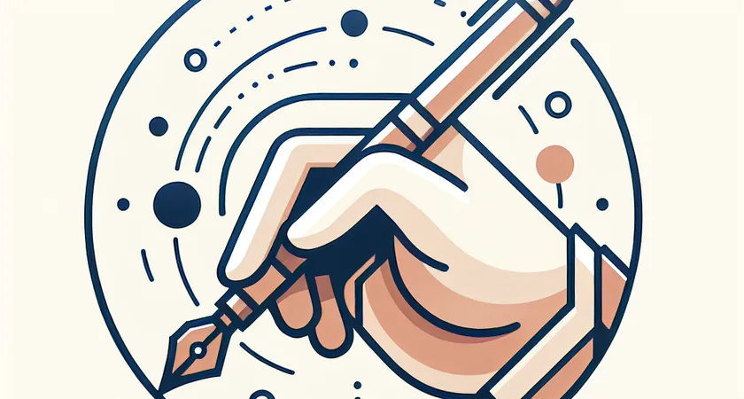 Une main tenant un stylo