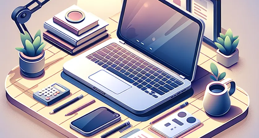 Un ordinateur portable sur un bureau