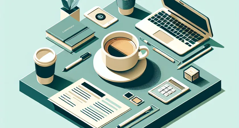 Un café sur un bureau