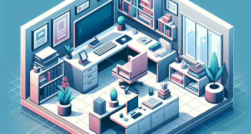 Un bureau moderne avec un ordinateur