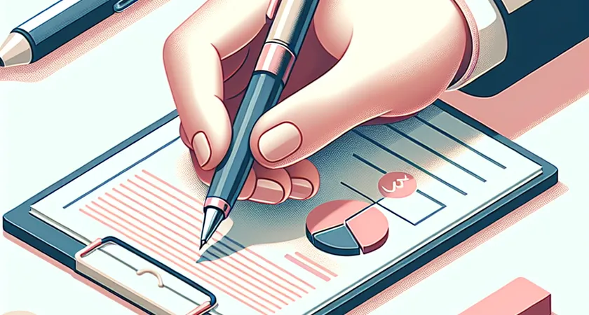 Une main tenant un stylo