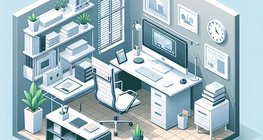 Un bureau moderne avec un ordinateur