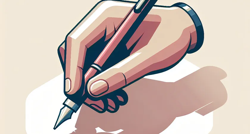 Une main tenant un stylo