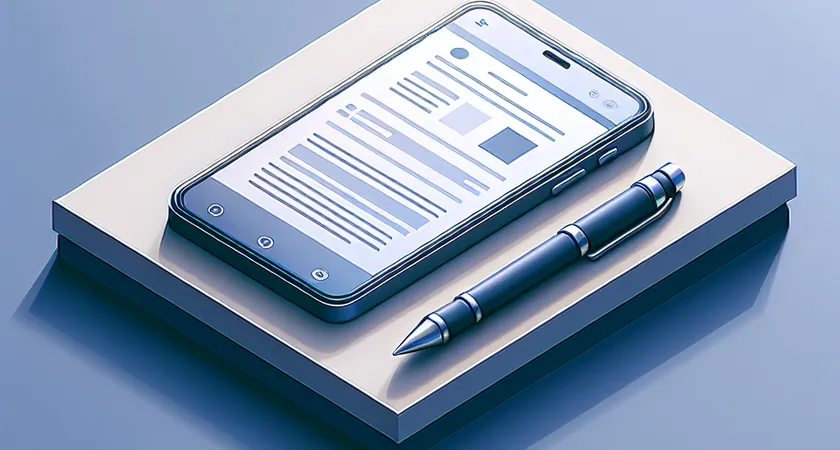 Un smartphone sur une table