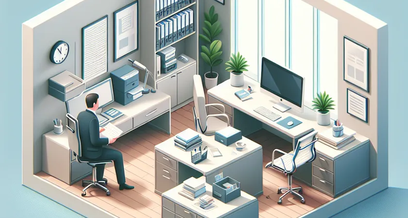 Un bureau moderne avec un ordinateur