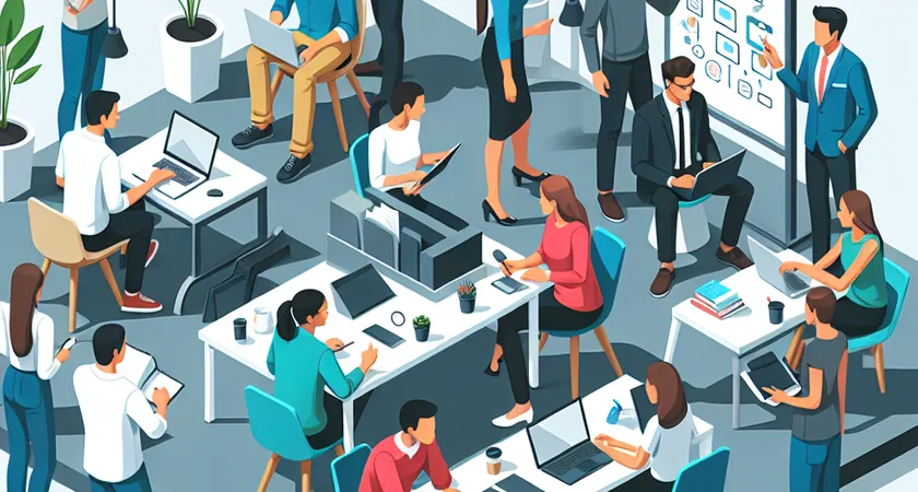 Des personnes en réunion dans un espace de coworking