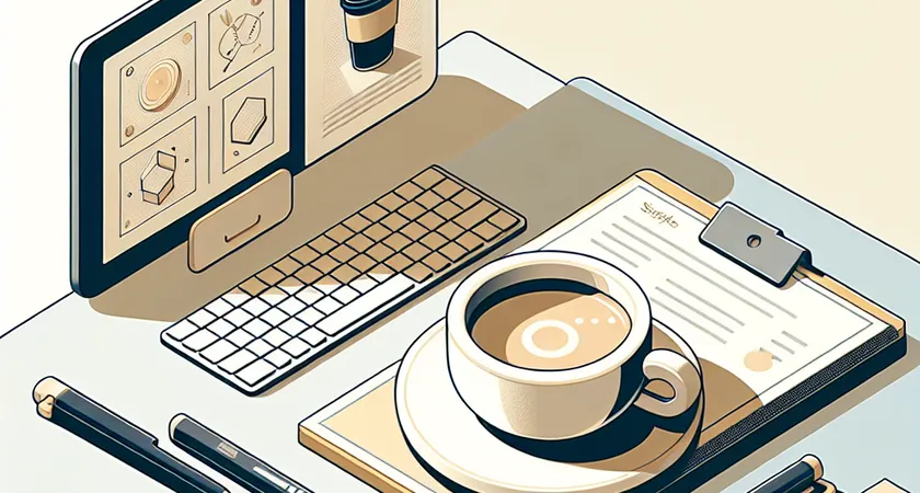 Une tasse de café sur un bureau