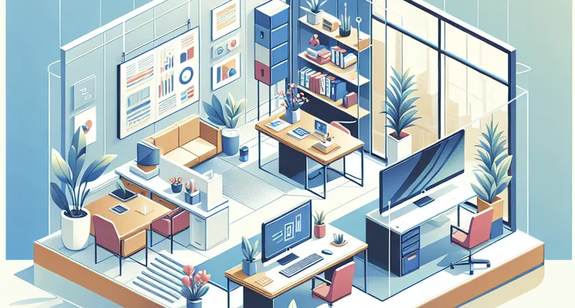 Un bureau moderne avec un ordinateur