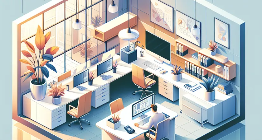 Un bureau moderne avec un ordinateur