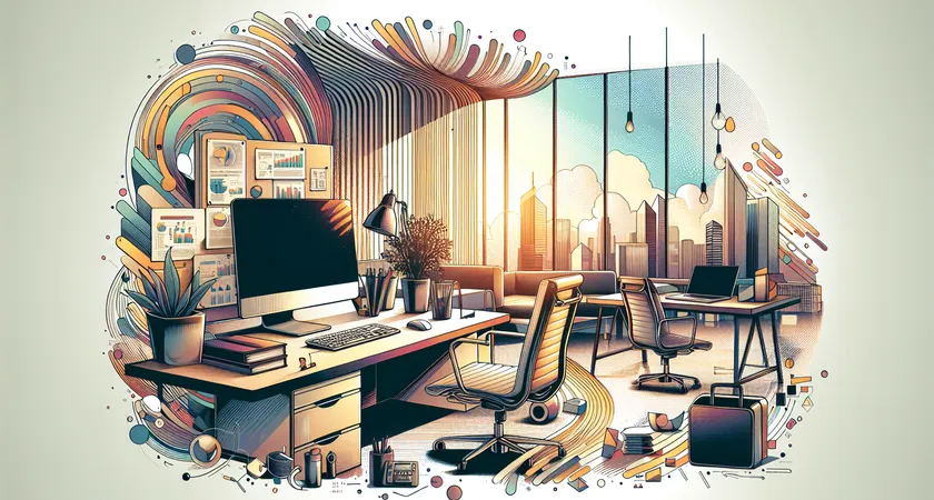 Un bureau moderne avec un ordinateur