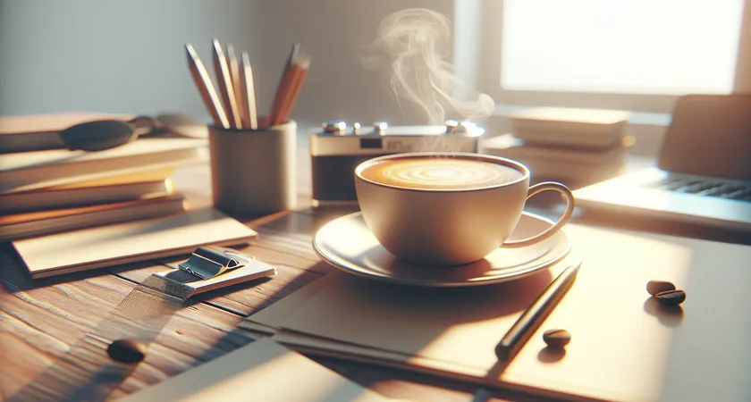 Un café sur un bureau