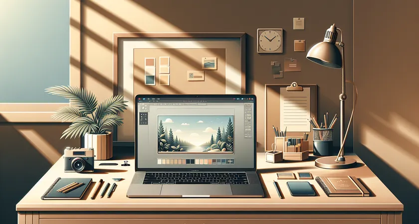 Un ordinateur portable sur un bureau