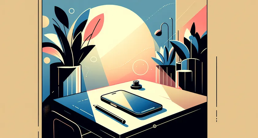 Un smartphone sur une table