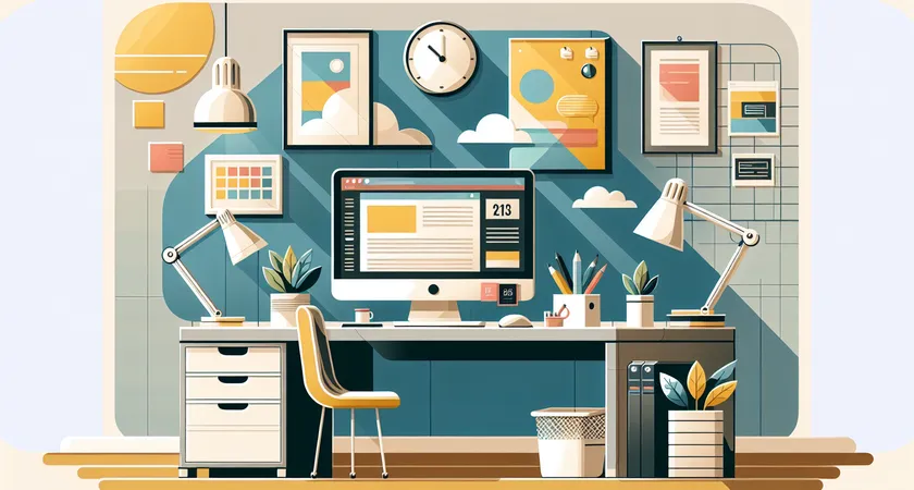 Un bureau moderne avec un ordinateur