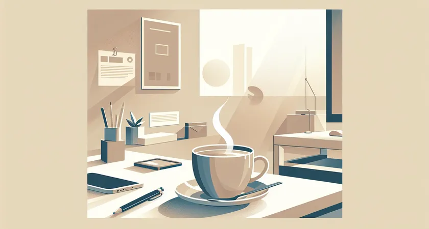 Un café sur un bureau