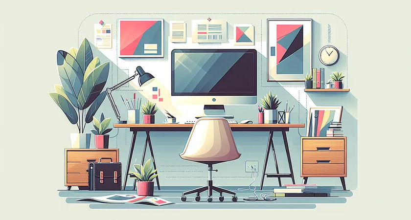 Un bureau moderne avec un ordinateur