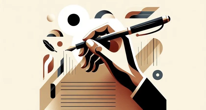 Une main tenant un stylo