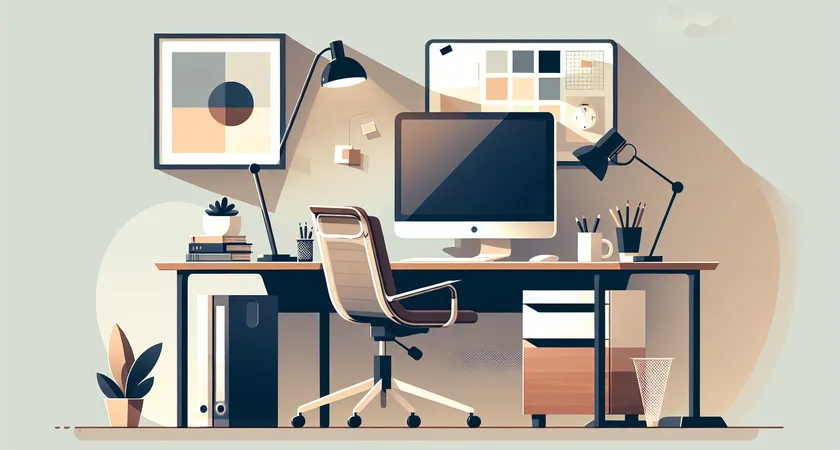 Un bureau moderne avec un ordinateur