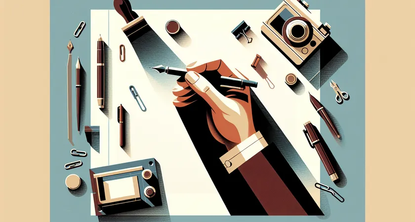 Une main tenant un stylo