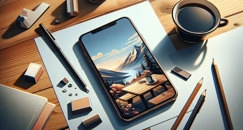 Un smartphone sur une table