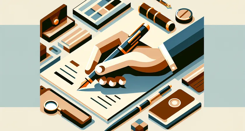 Une main tenant un stylo