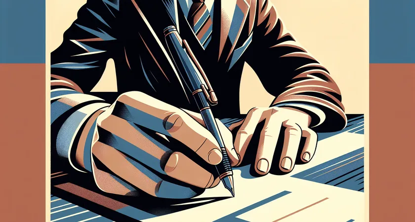 Une main tenant un stylo