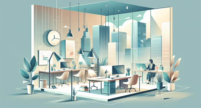 Un bureau moderne avec un ordinateur